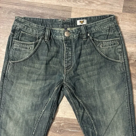Antik Denim Jeans 38x33 Mens Blue Jeans Y2K Thrash USA Cotton Style MKK2995 - Picture 2 of 16